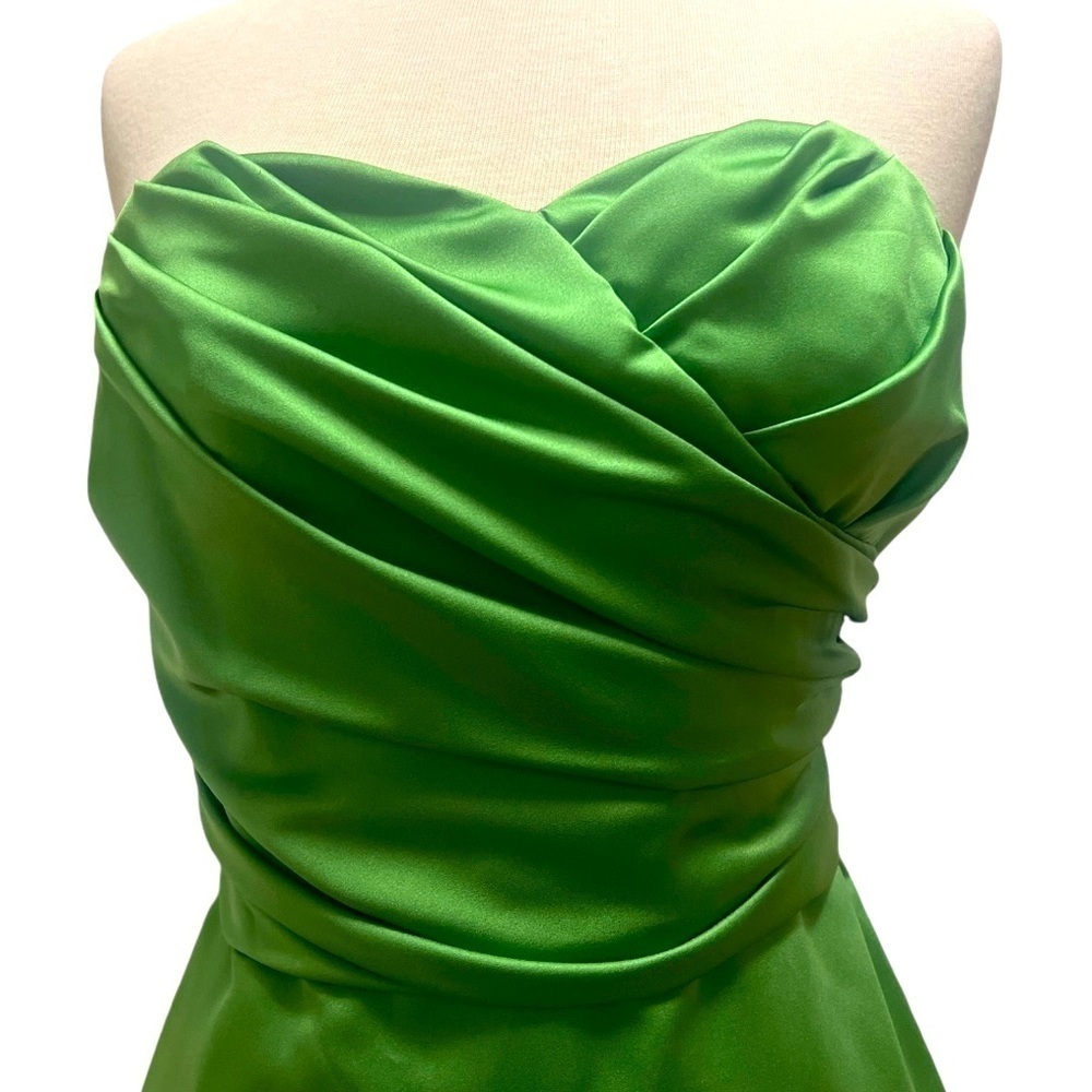 NWT- David and bridal strapless green long formal dress - Picture 5 of 8